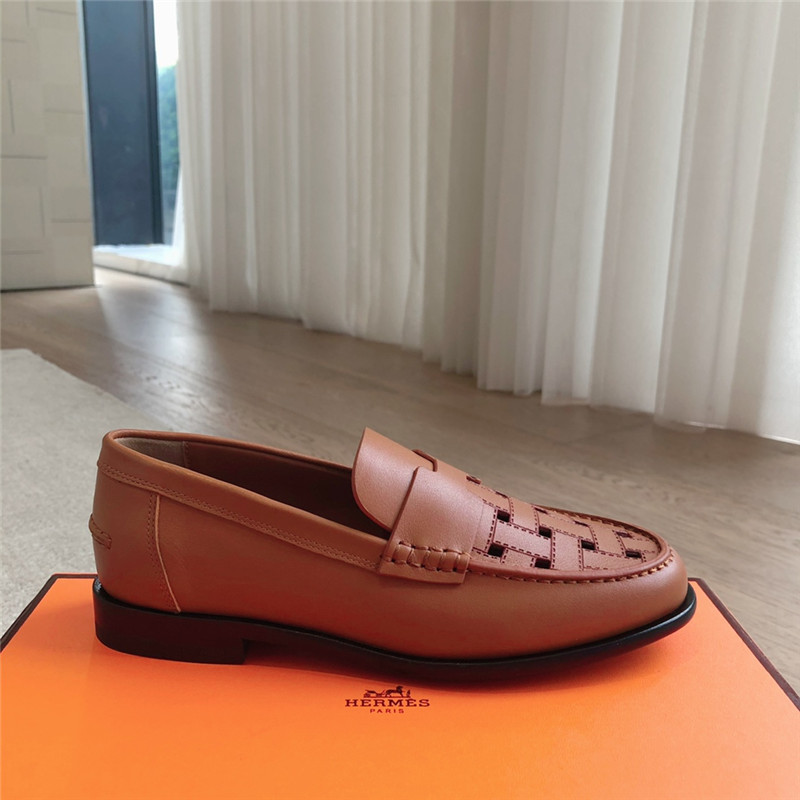 H**me5 h cut-out kennedy loafer in natural calfskin
