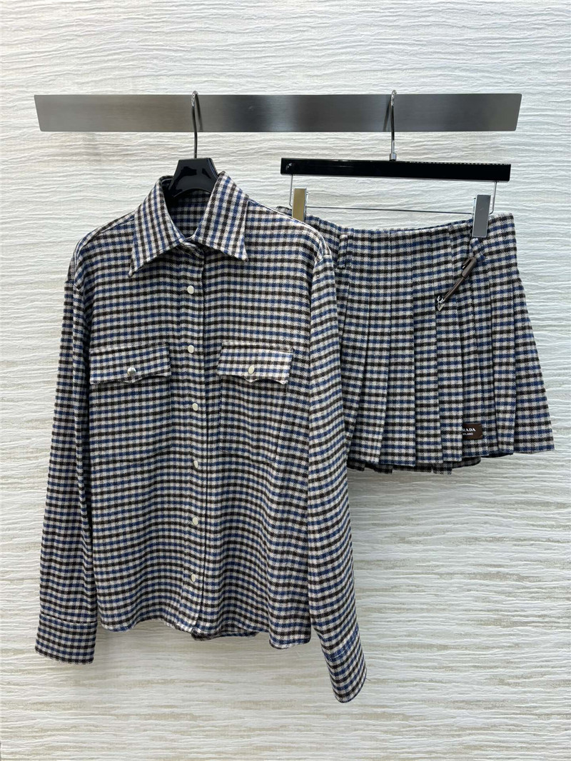 M1um1u houndstooth double pocket shirt