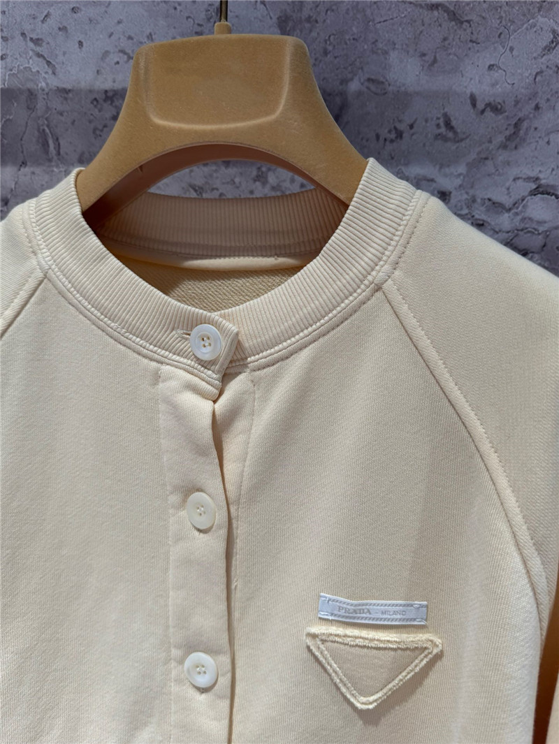 Pra*a cropped sweatshirt cardigan yellow