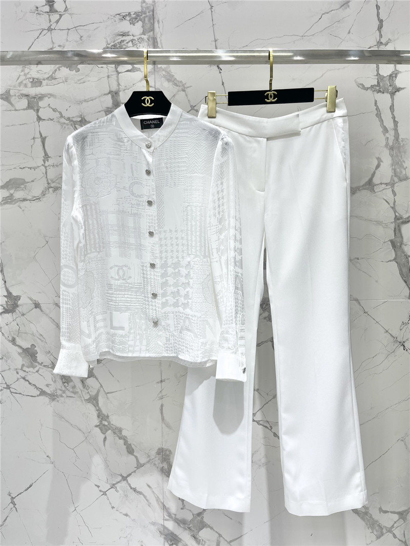Ch**el high waist chiffon flared trousers