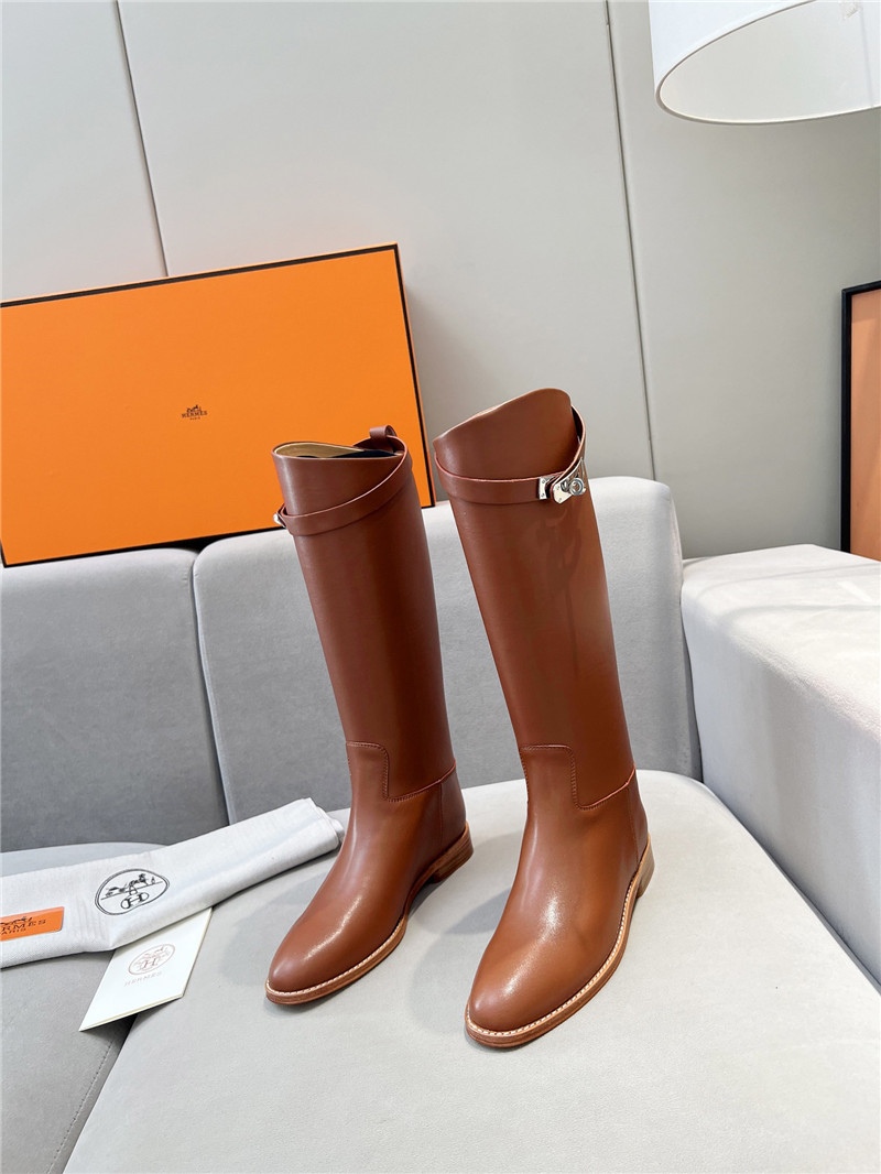 H**me5 jumping calfskin boot in brown