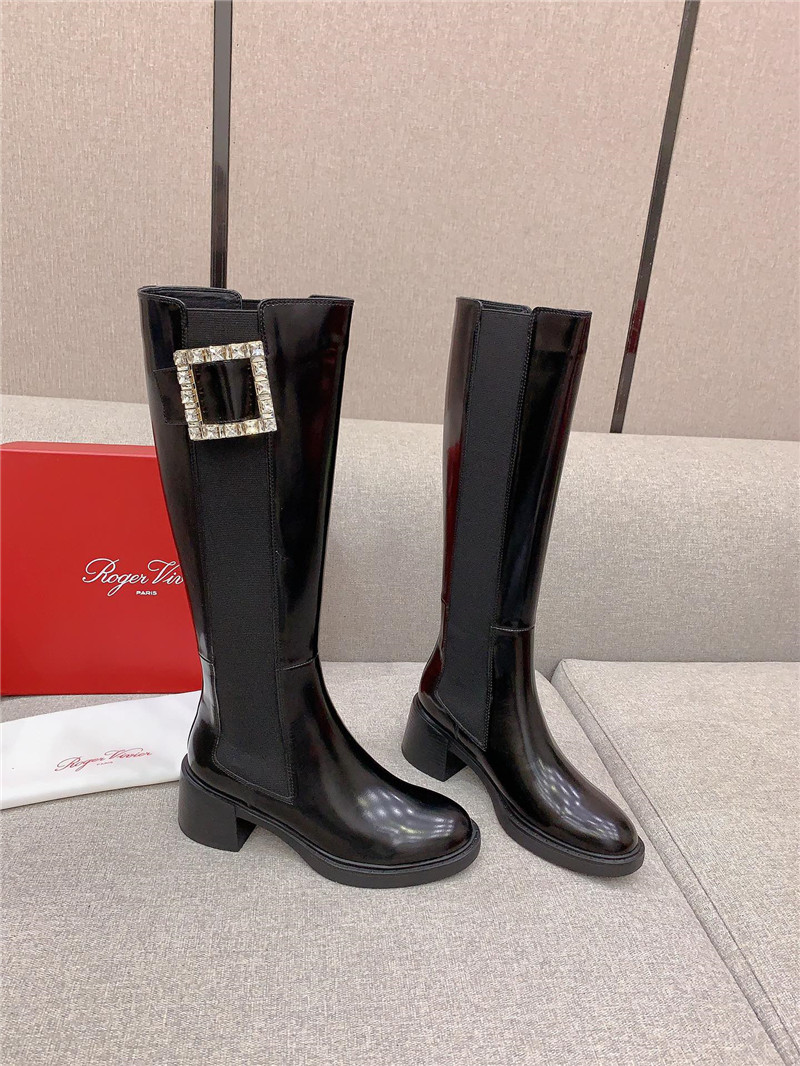 roger u1u1er viv rangers patent leather knee-high boots