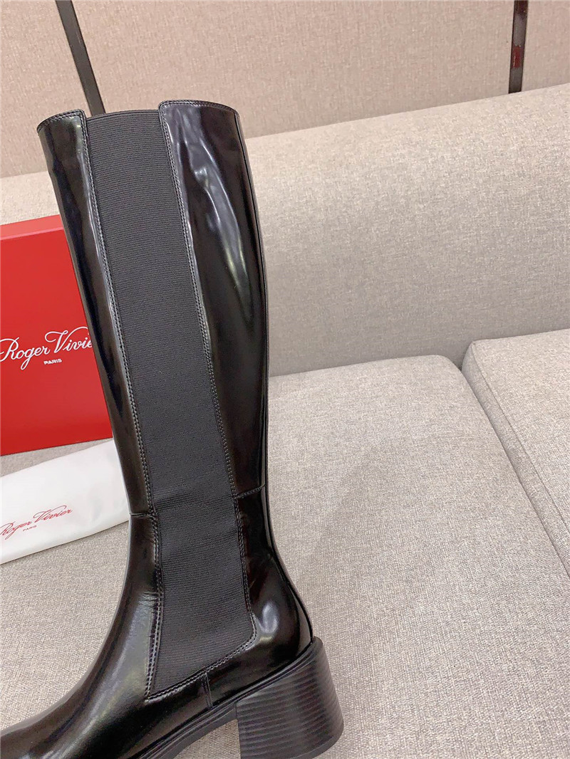 roger u1u1er viv rangers patent leather knee-high boots