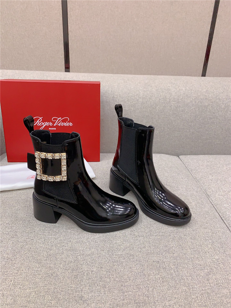 roger u1u1er viv rangers patent-leather ankle boots