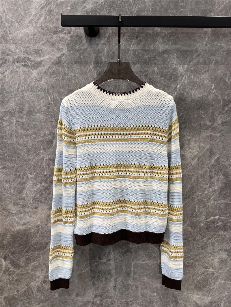 Ch**el trim multicolor striped knit sweater