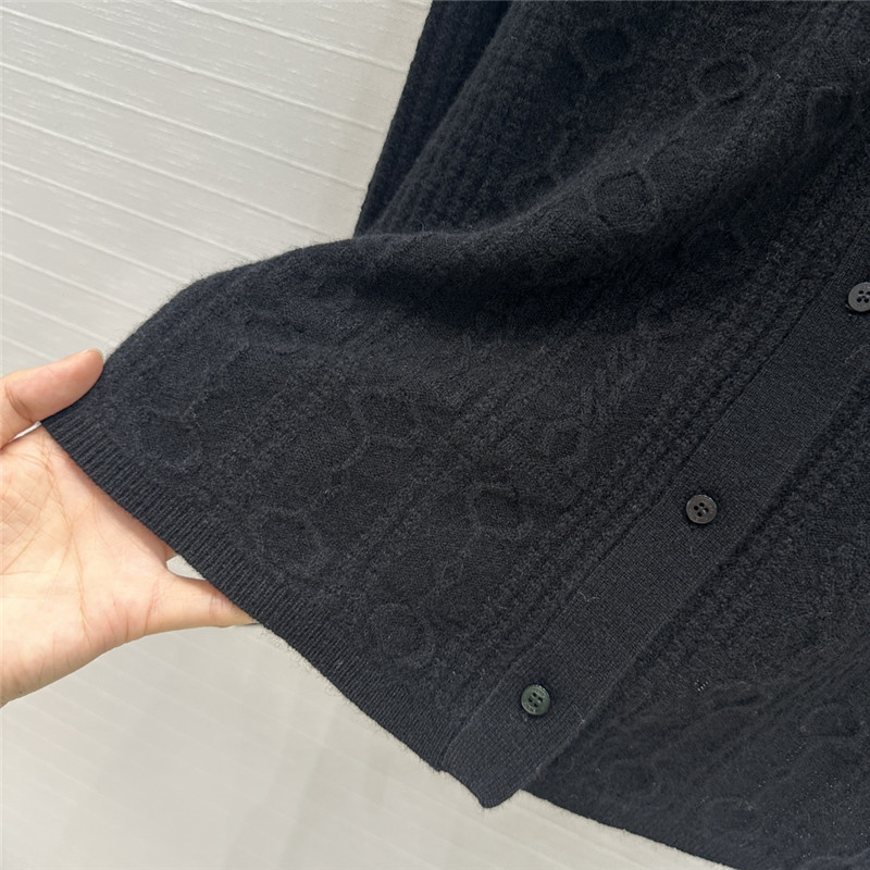 H**me5 cable cashmere shirt cardigan black