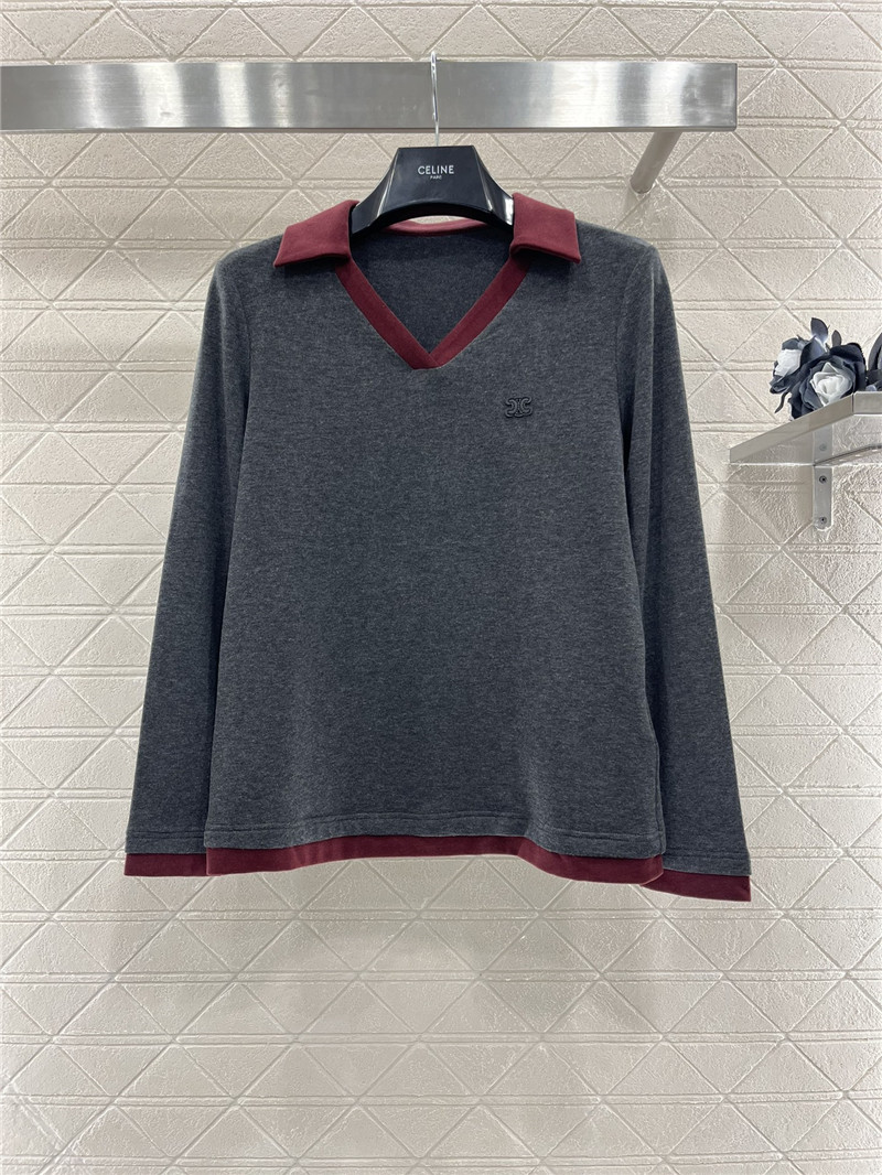 Ce1i*e fake two piece bottoming shirt