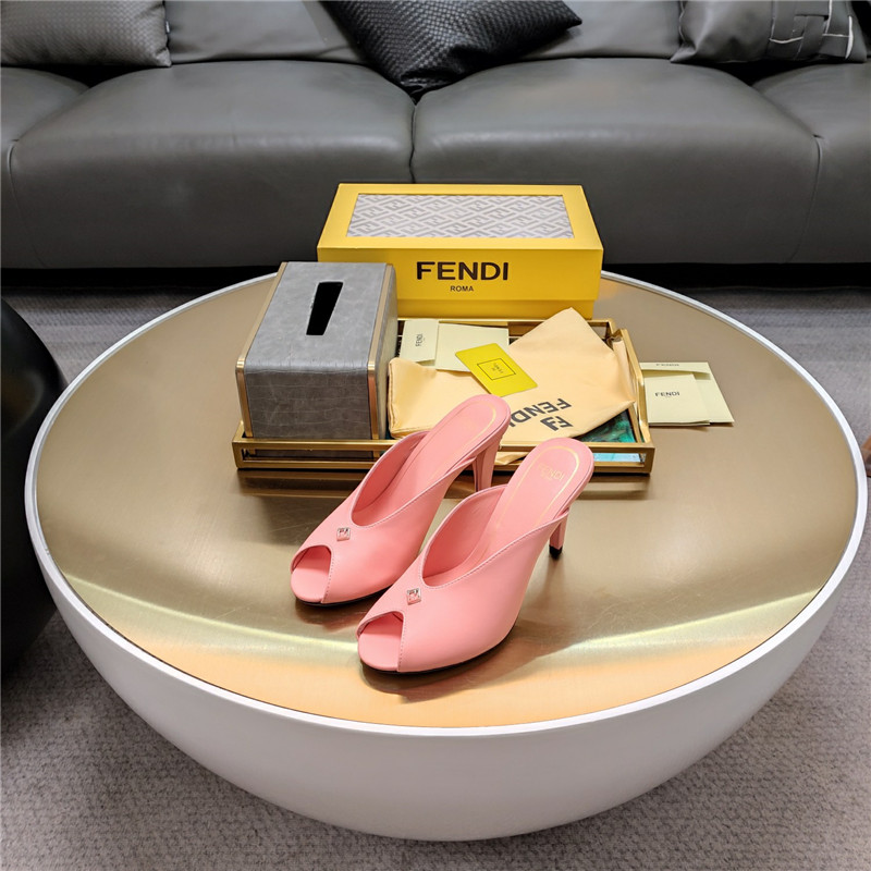 F**di pink peep-toe mules