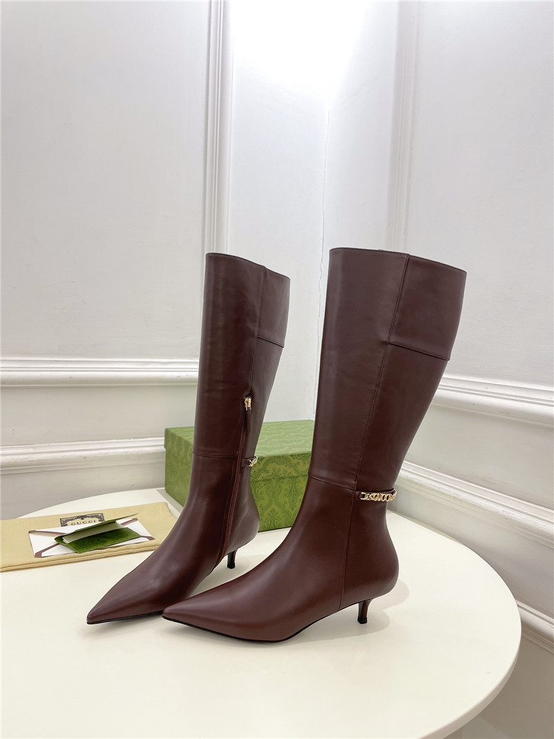 Gvc*1 signoria brown leather knee-high boots