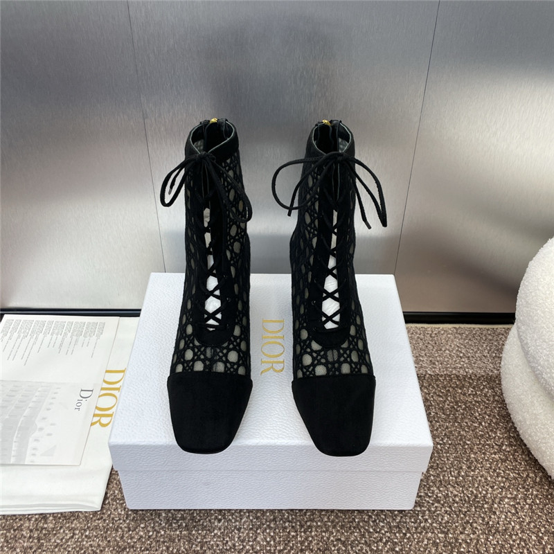 D10r naughtily d black mesh ankle boots