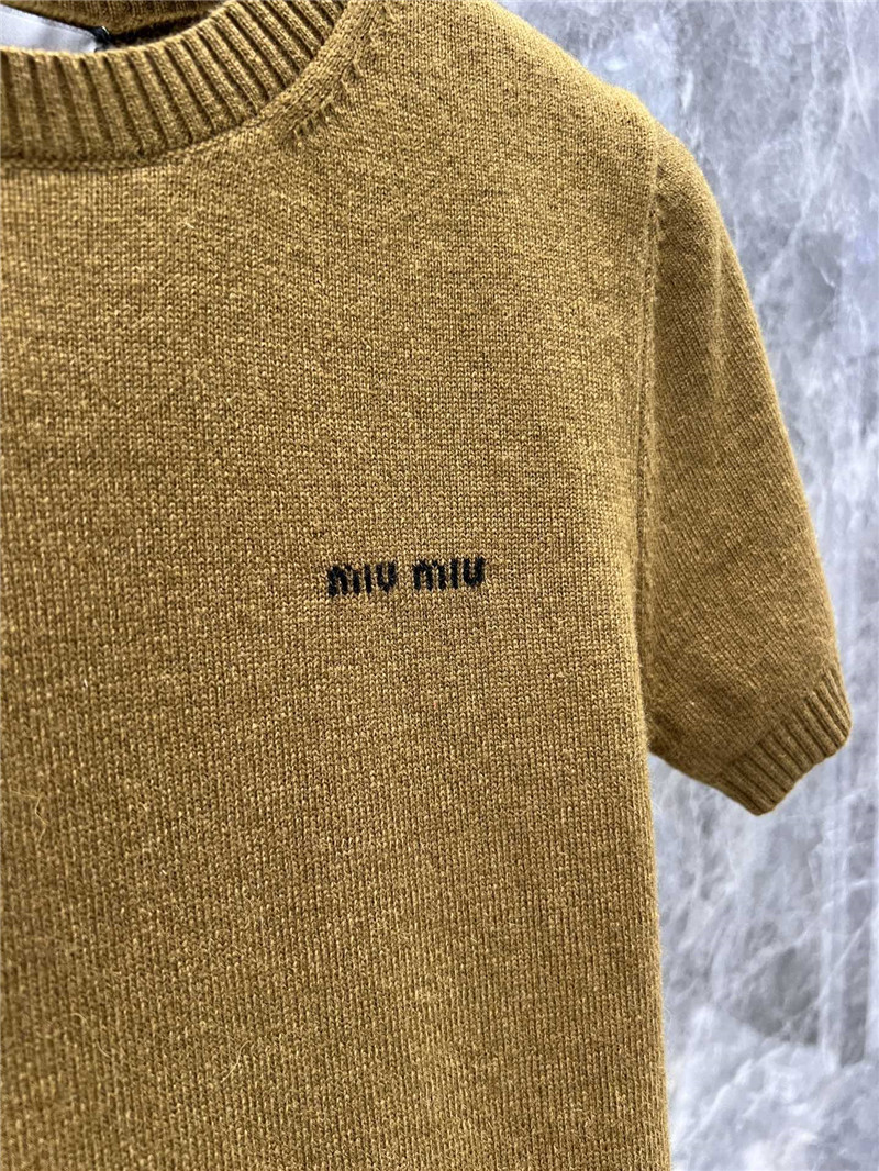 M1um1u knitted short-sleeved top