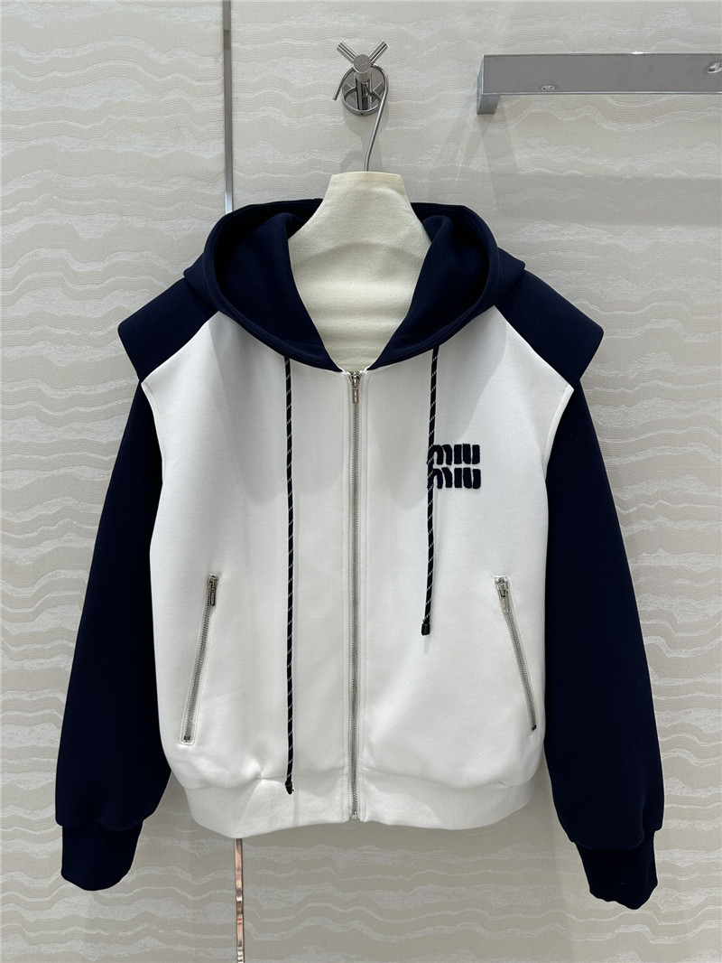 M1um1u color block sweatshirt suit