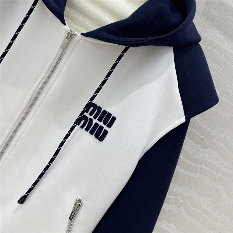 M1um1u color block sweatshirt suit