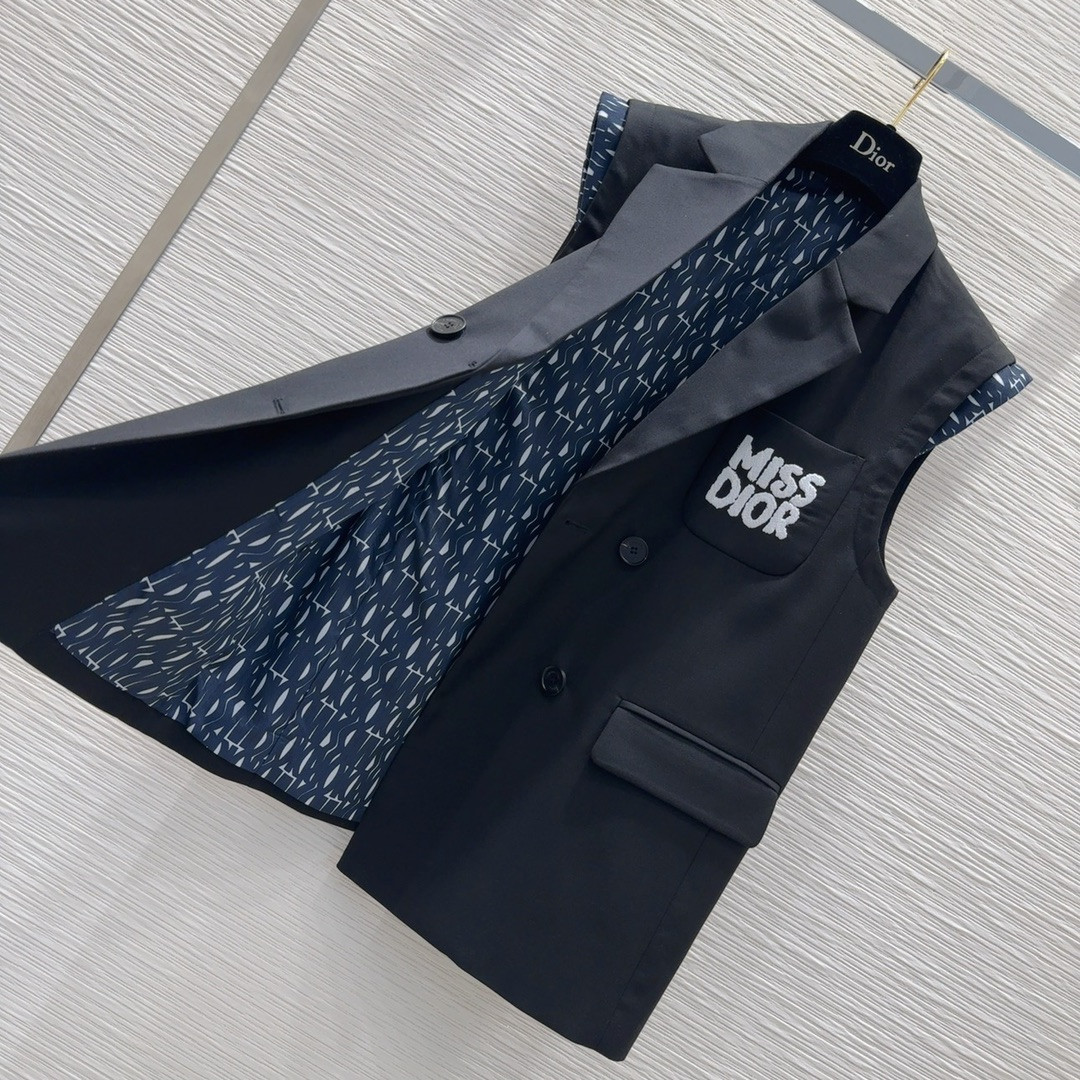 D10r patchwork embroidered vest