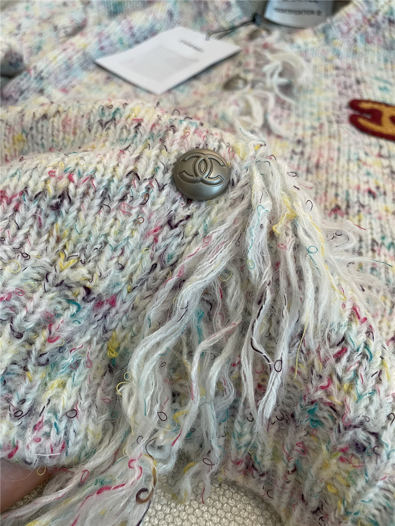 Ch**el fringe trim knit cardigan in grey