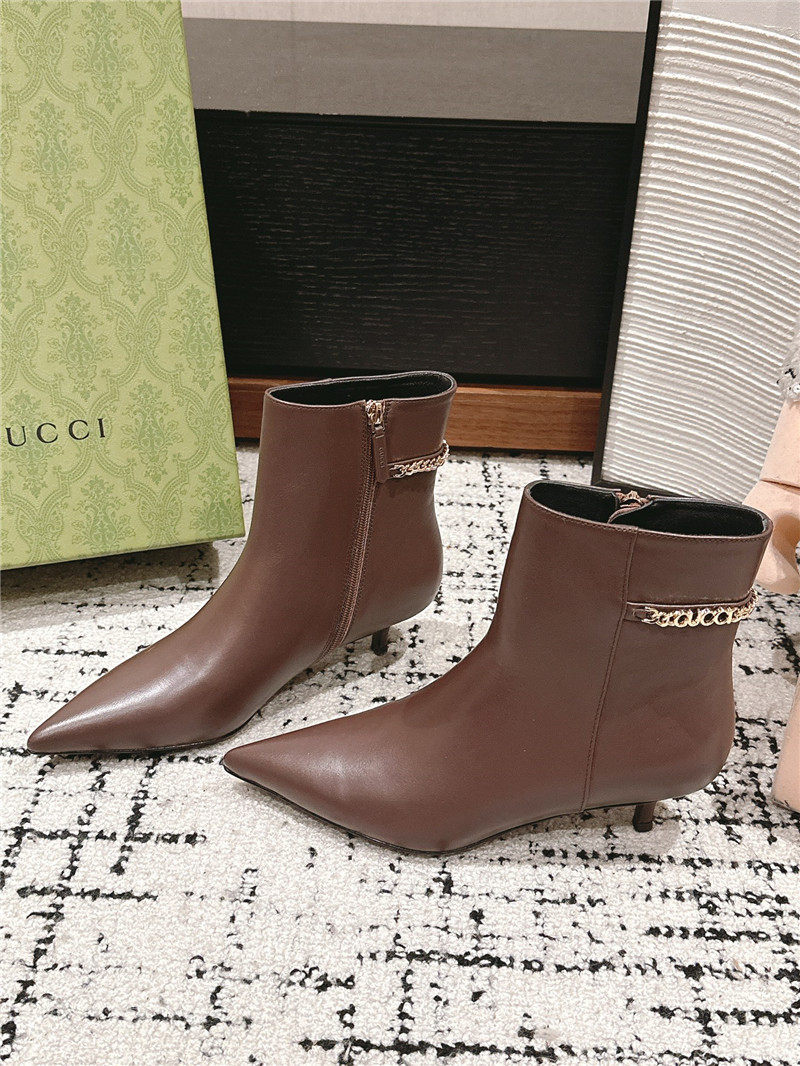 Gvc*1 brown pointed toe heeled ankle boots