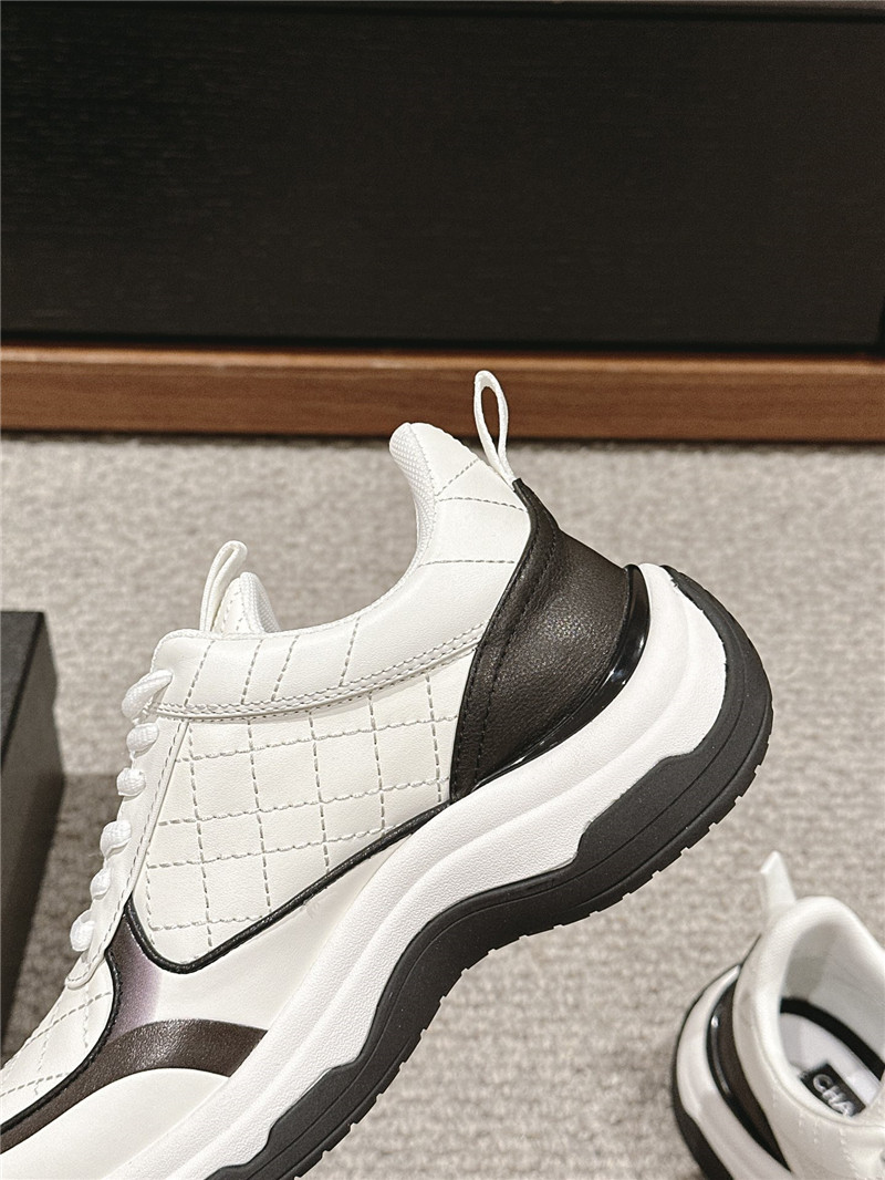 Ch**el logo white calfskin sneakers
