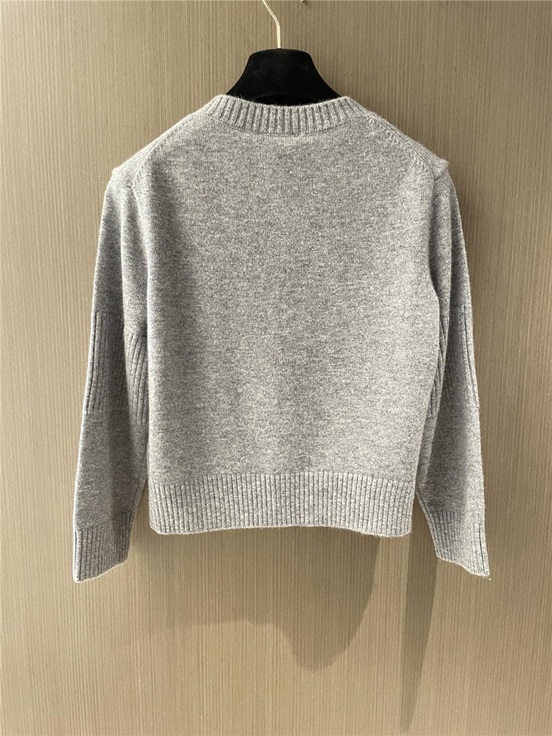 Ch**el taupe crop cashmere cardigan