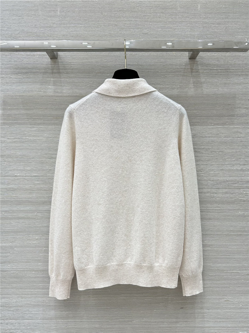 L0r0 P1ana cocooning polo sweatshirt white