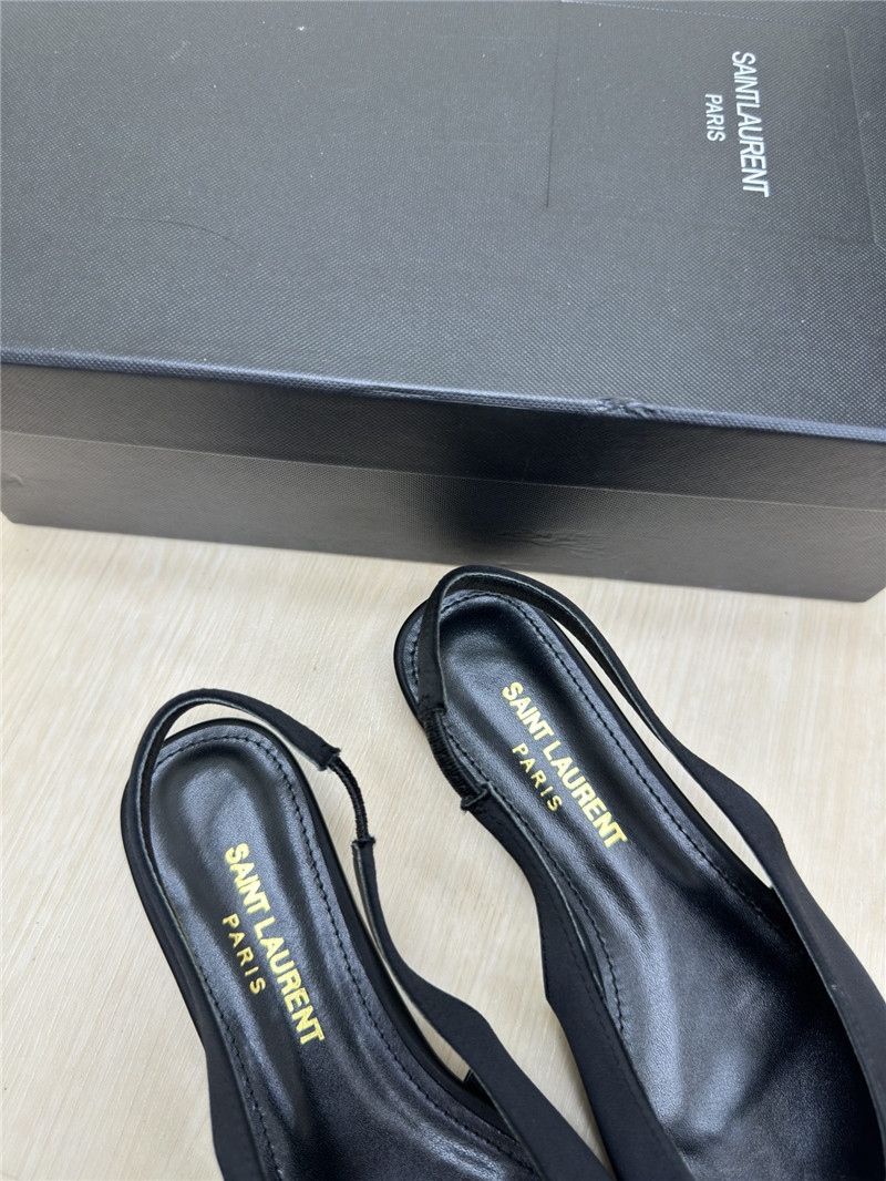 Y51 babylone slingback flats in black satin crepe