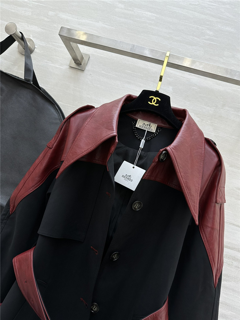 H**me5 leather trench coat