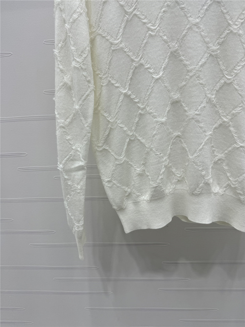 ch**el D1am0nd quilted wool sweater white