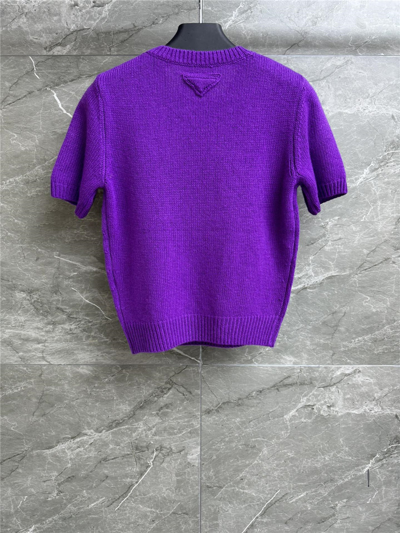 Pra*a short sleeve cashmere top purple