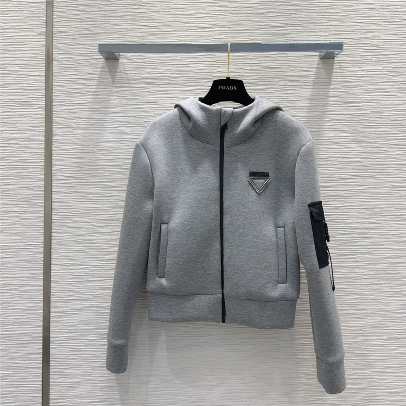 Pra*a grey hooded jacket