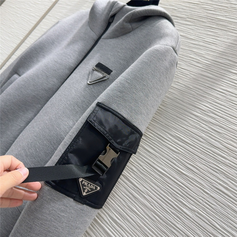 Pra*a grey hooded jacket