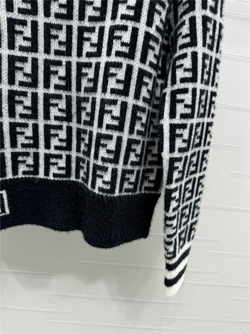 F**di ff motif knit sweater black/white