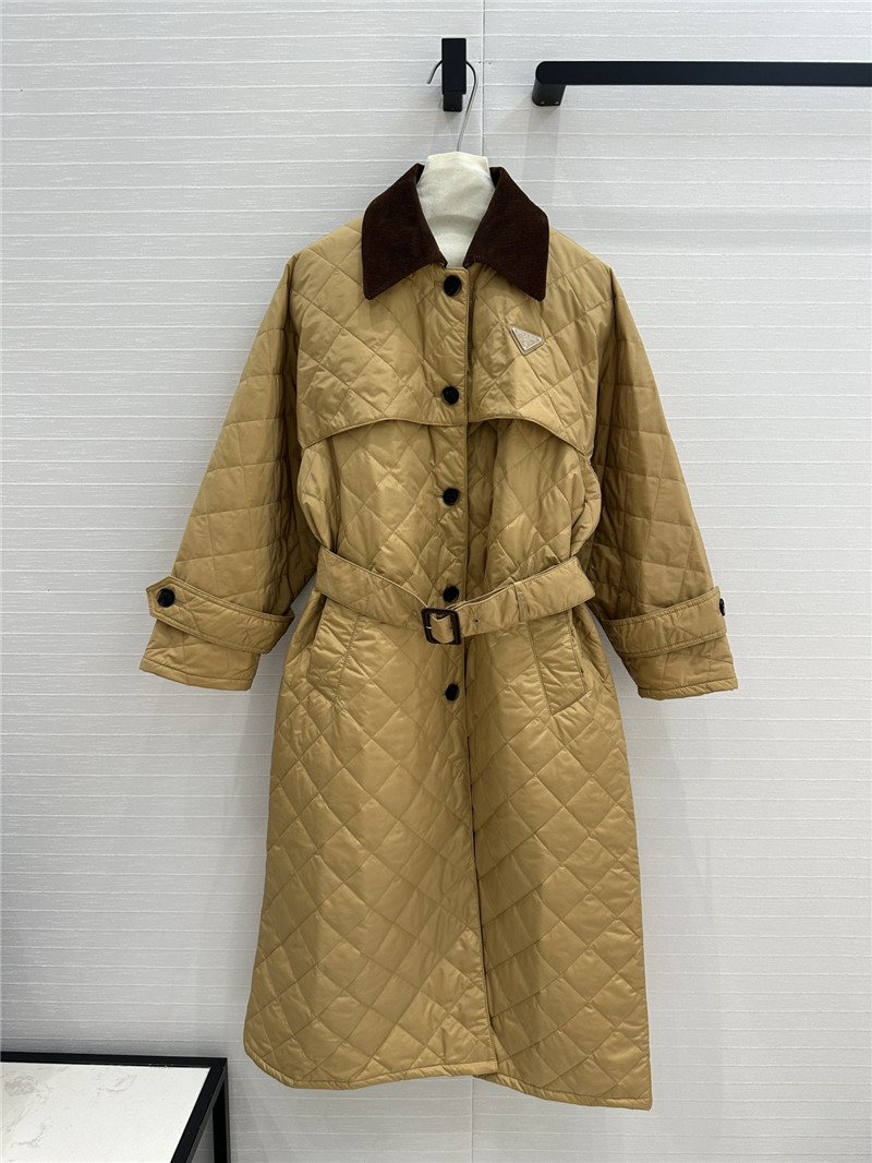 pra*a D1am0nd quilted trench coat