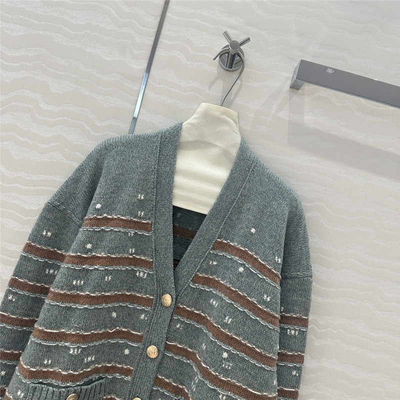 Ch**el striped cashmere coat