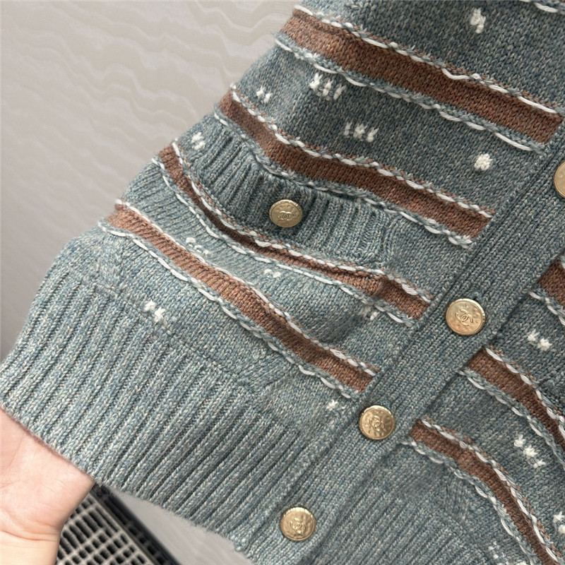 Ch**el striped cashmere coat