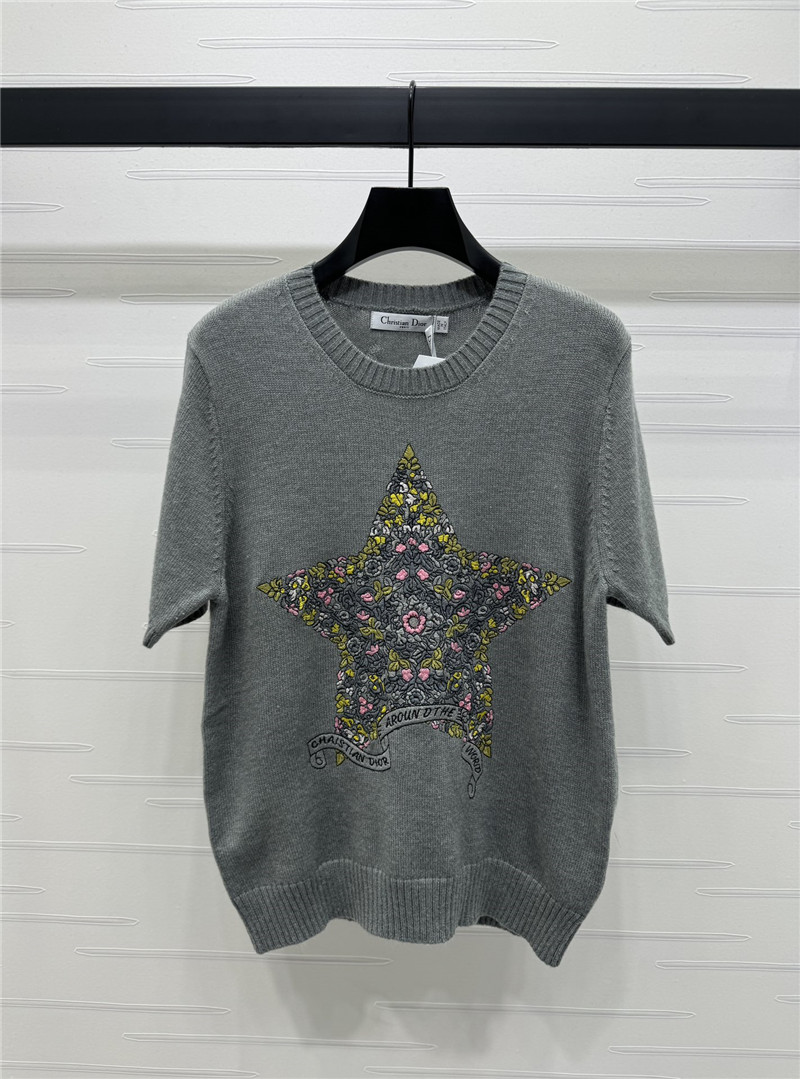 D10r embroidered wool t-shirt grey