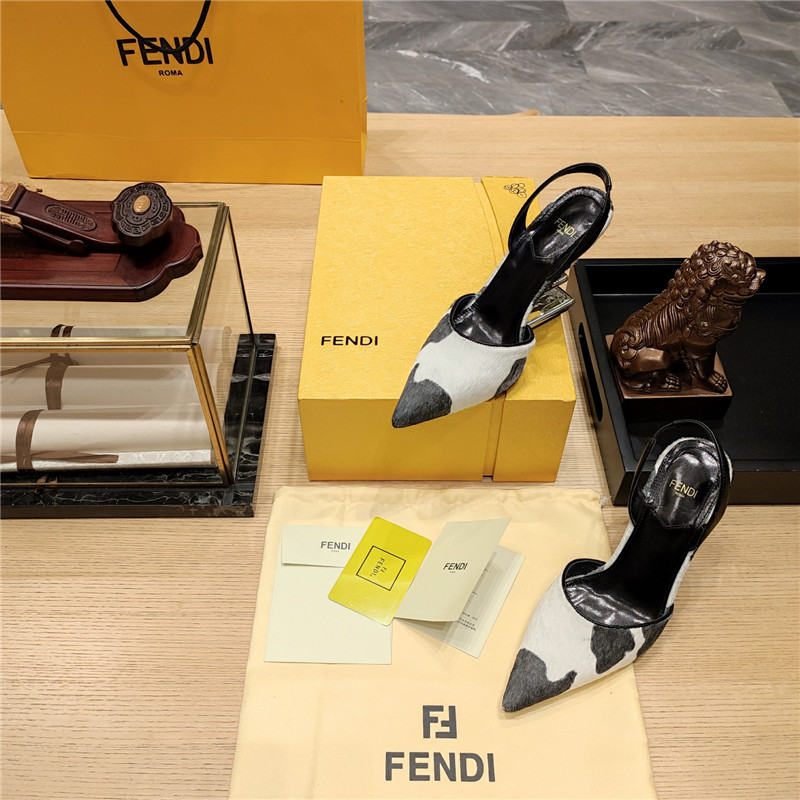 F**di sculpted-heel pumps in suede cowhide