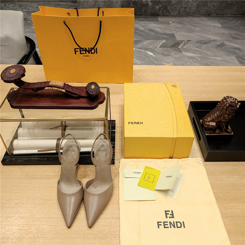 F**di first leather sculpted-heel pumps silver