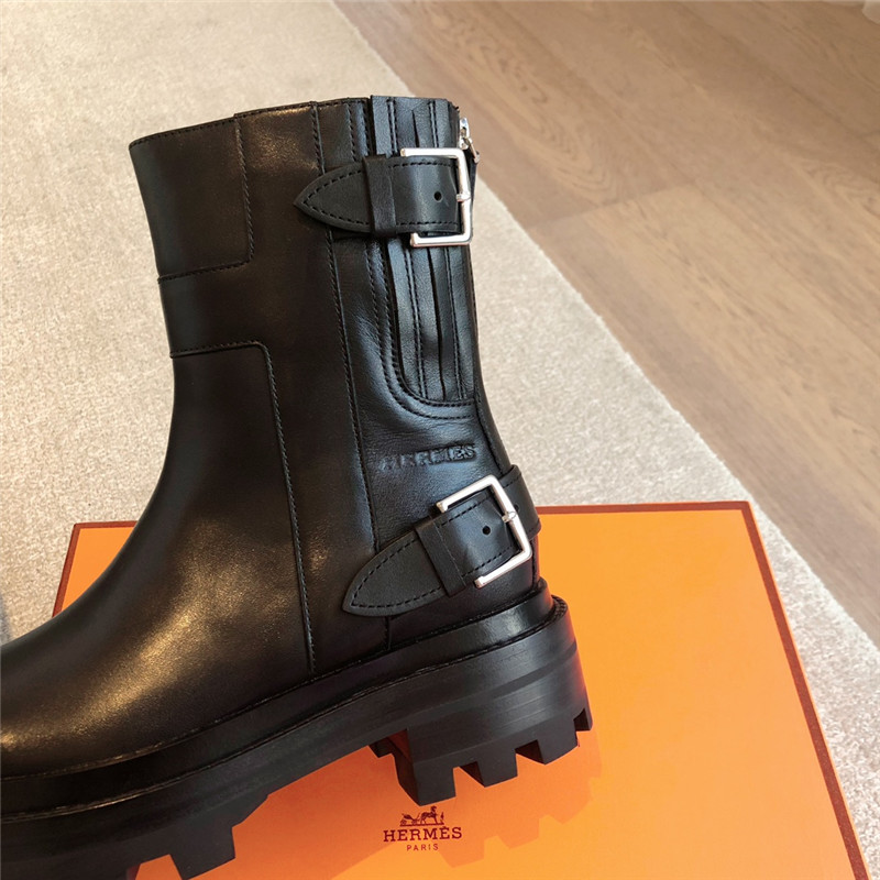 H**me5 jaimy black calfskin ankle boots