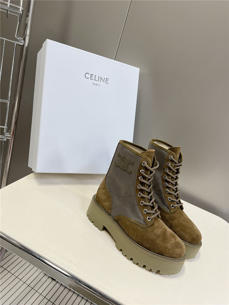 Ce1i*e suede bulky lace-up boots