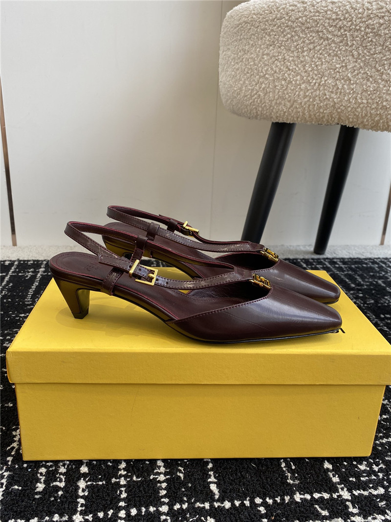 F**di ffold burgundy slingback pumps