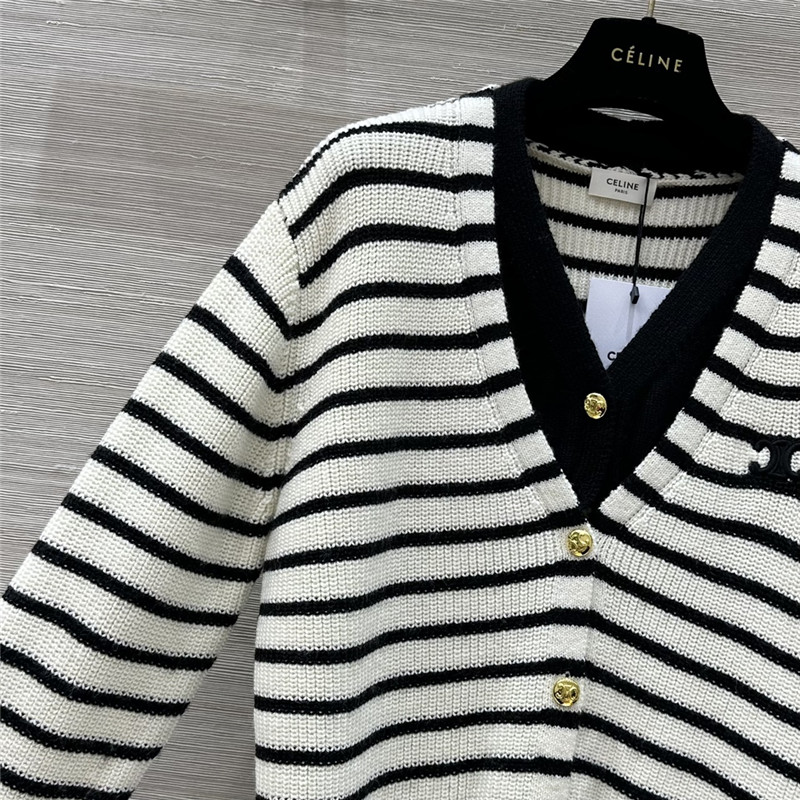 Ce1i*e v-neck marinière wool cardigan