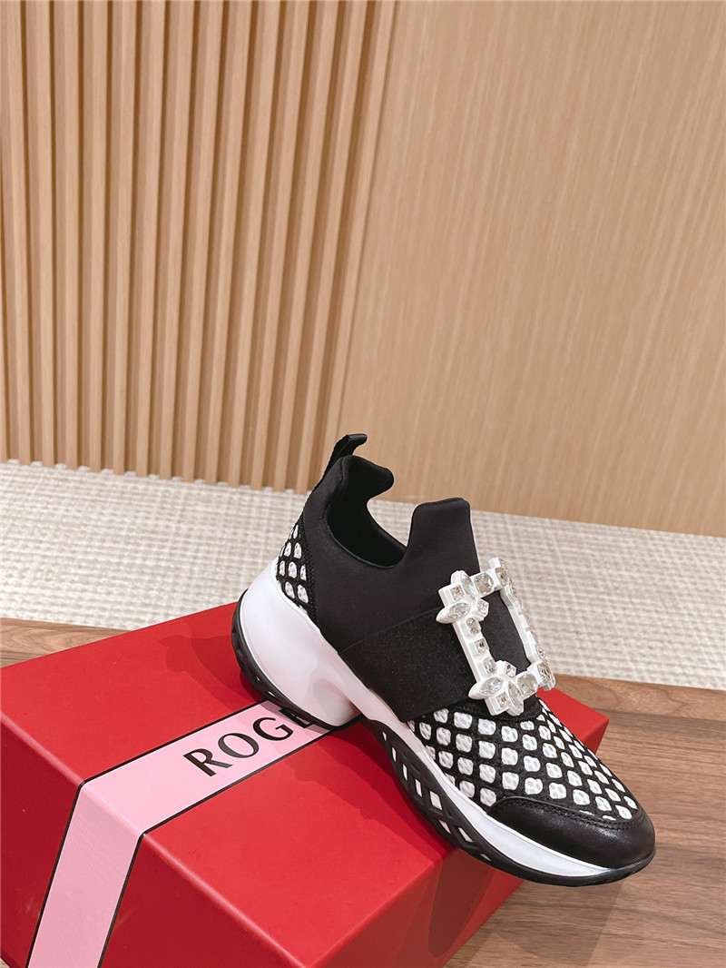 roger u1u1er black strass buckle sneakers