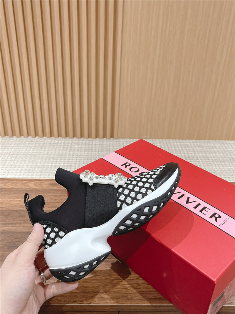 roger u1u1er black strass buckle sneakers