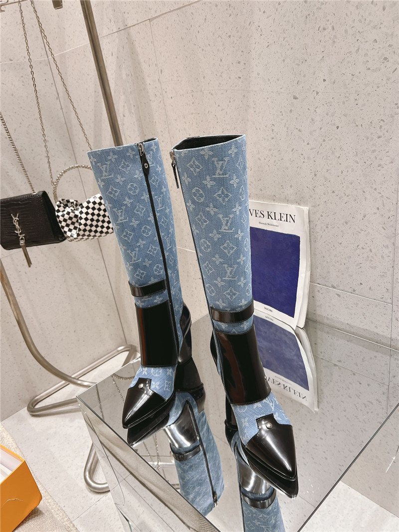 l0vis Vvtt0n denim leather high boots