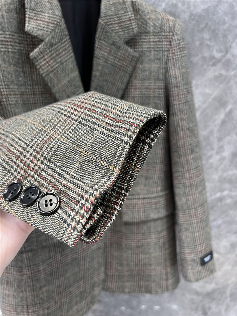 Pra*a check suit jacket