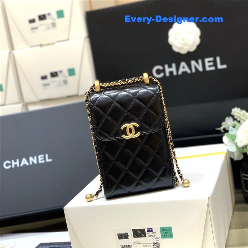 Ch**el gold beads mobile phone bag