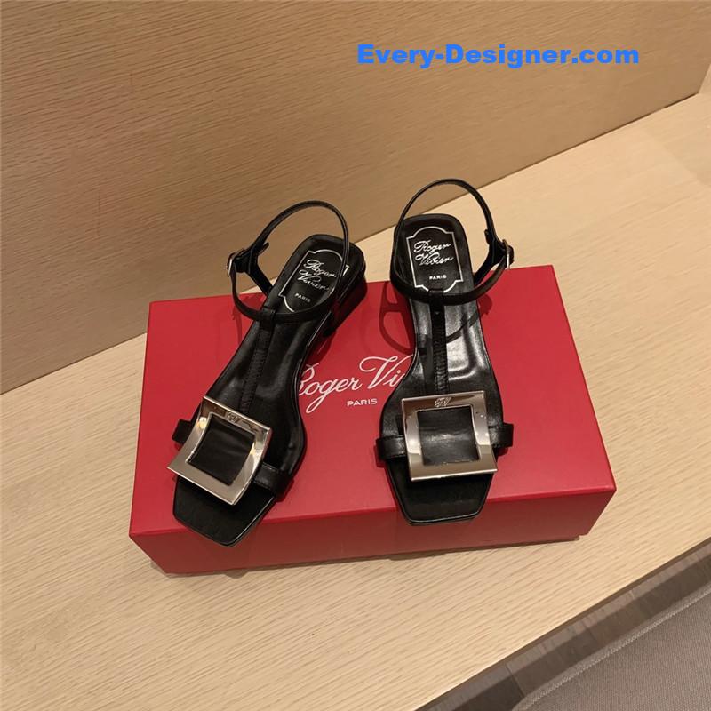 roger u1u1er square buckle sandals