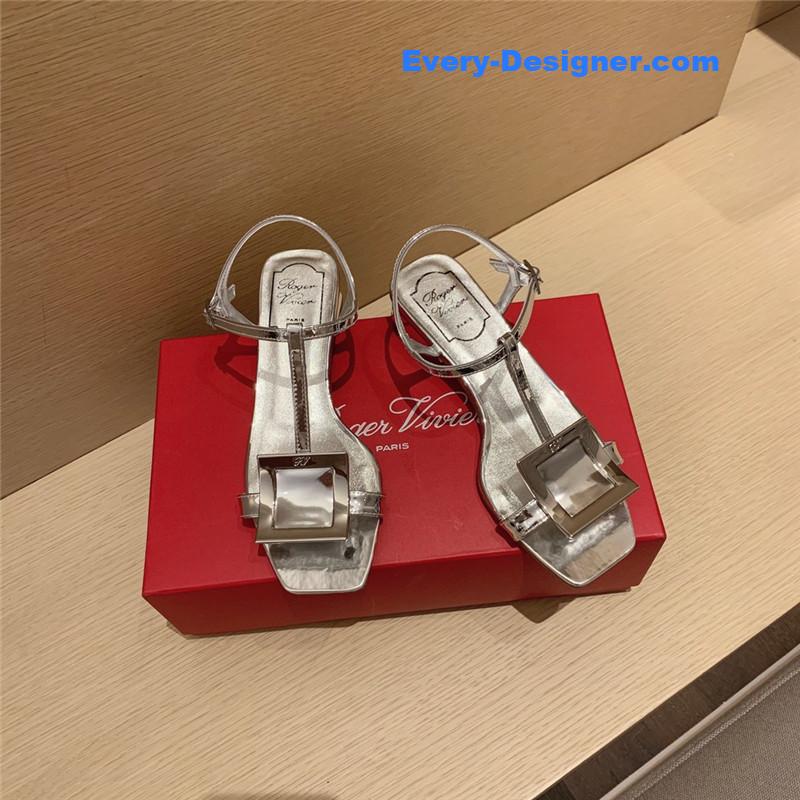 roger u1u1er square buckle sandals