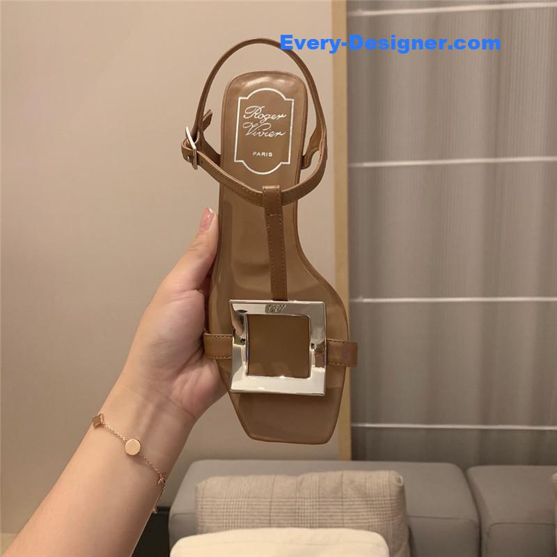 roger u1u1er square buckle sandals