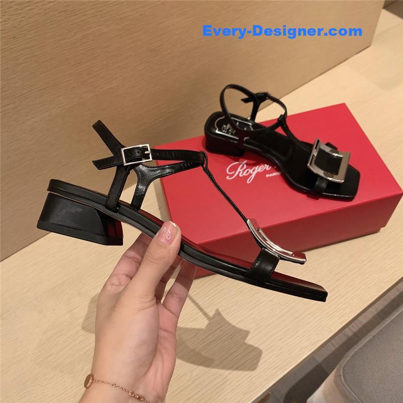 roger u1u1er square buckle sandals
