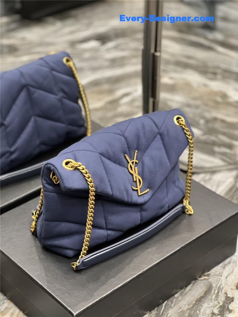 Y51 loulou puffer denim shoulder bag